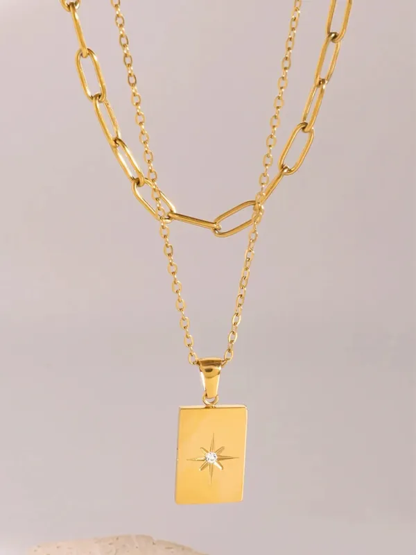 18K Gold-Plated Stainless Steel Double-Layered Necklace sold by Gigi Laurent