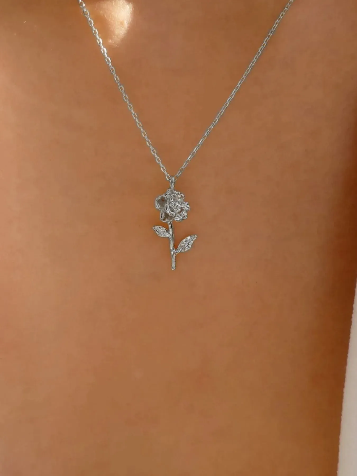 Alloy Rose Pendant Necklace sold by Gigi Laurent product image thumbnail 2