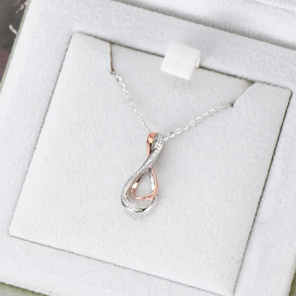 925 Sterling Silver Inlaid Moissanite Infinity Pendant Necklace sold by Gigi Laurent product image thumbnail 3