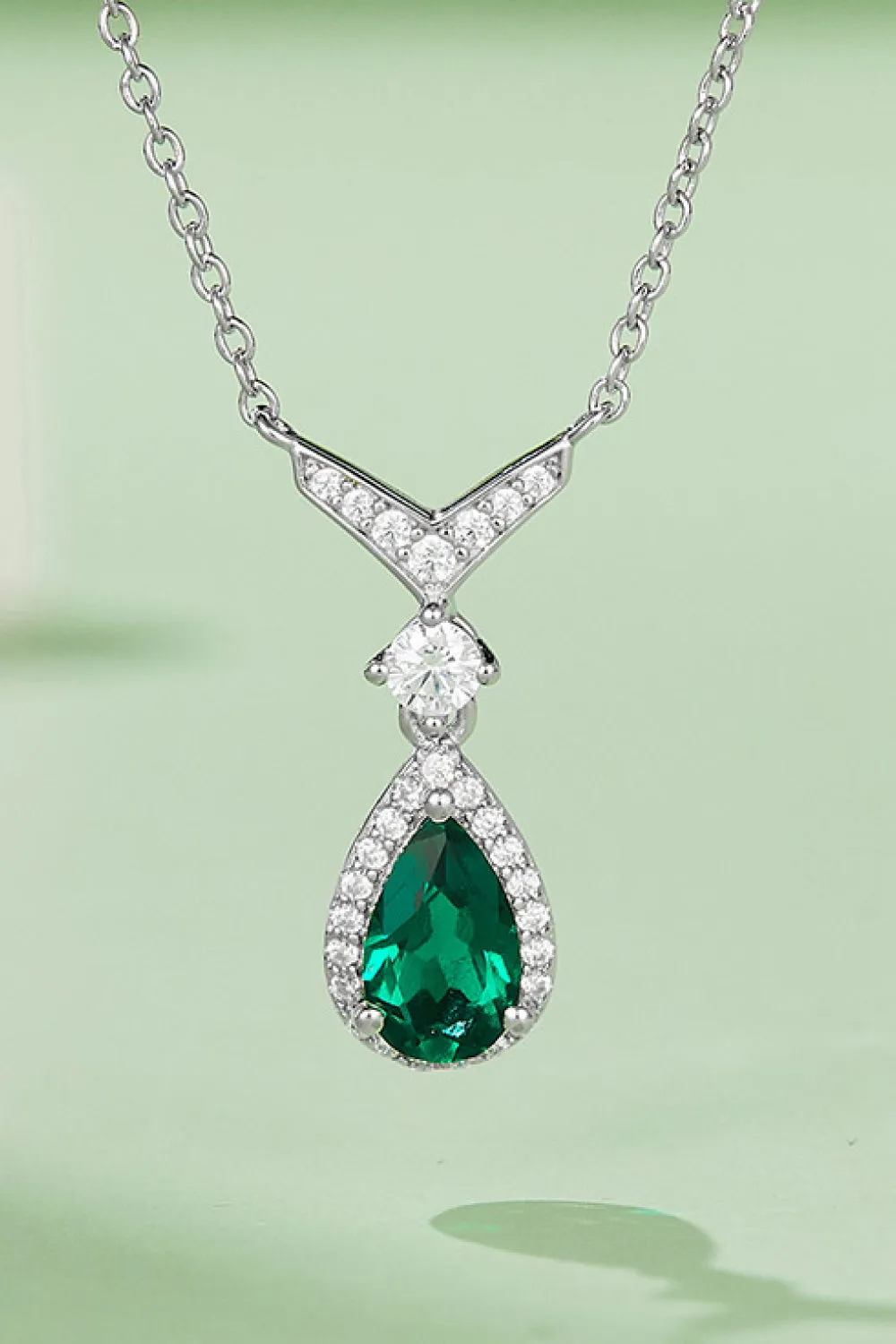 Lab-Grown Emerald Teardrop Necklace sold by Gigi Laurent product image thumbnail 2