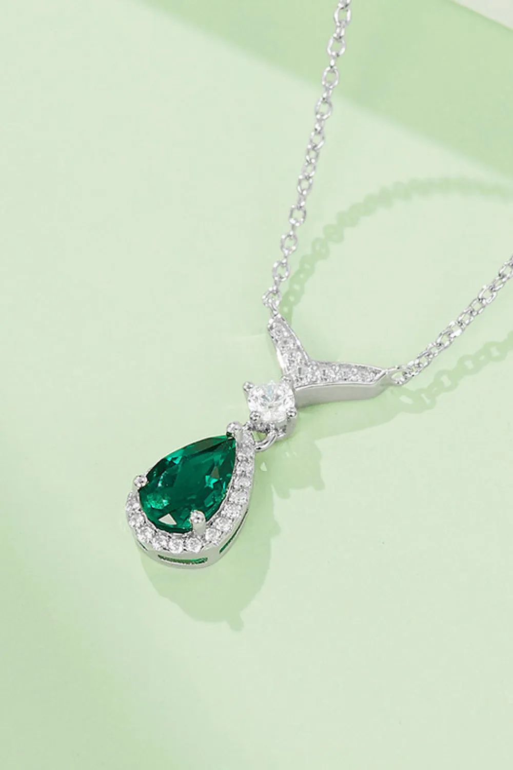 Lab-Grown Emerald Teardrop Necklace sold by Gigi Laurent product image thumbnail 3