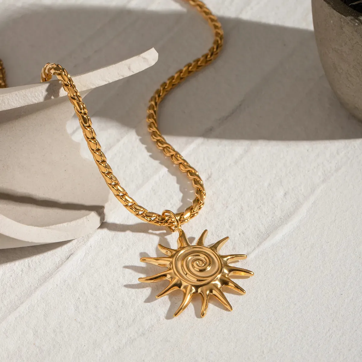 18K Gold-Plated Sun Pendant Necklace sold by Gigi Laurent product image thumbnail 4