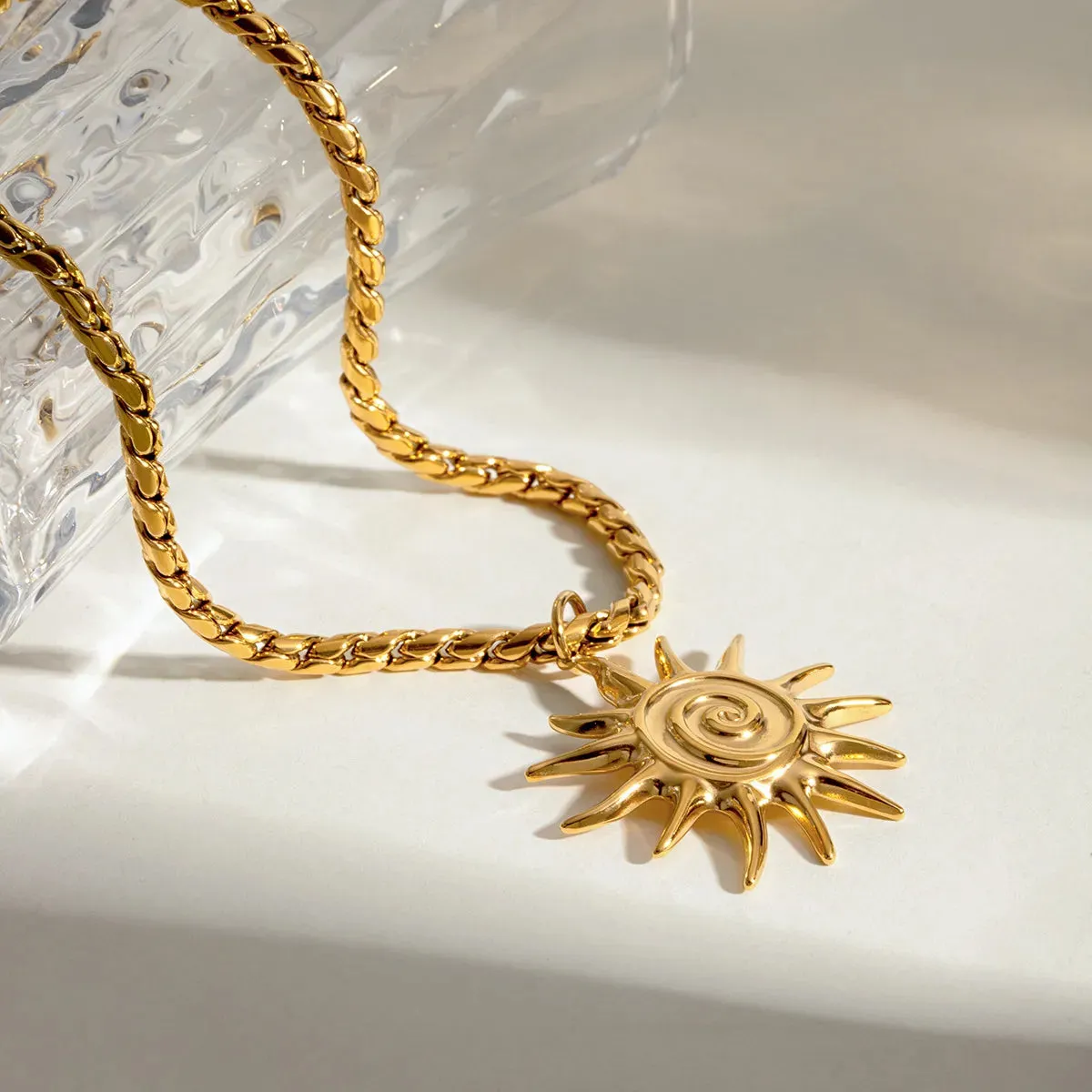 18K Gold-Plated Sun Pendant Necklace sold by Gigi Laurent product image thumbnail 2
