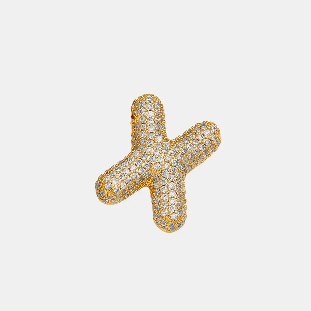 Inlaid Zircon Bubble Initial Necklace sold by Gigi Laurent product image thumbnail 5