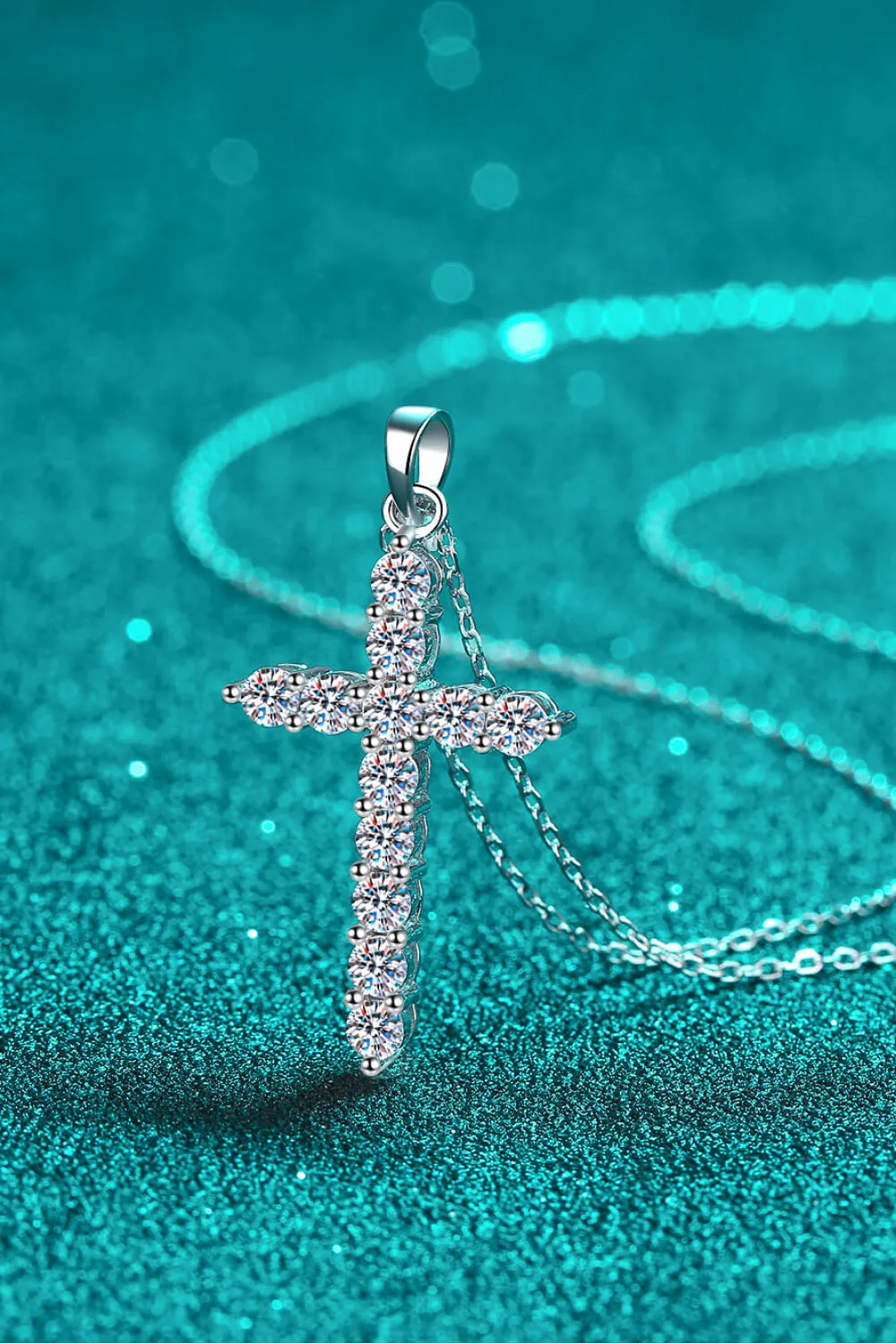 Adored 925 Sterling Silver Cross Moissanite Necklace sold by Gigi Laurent product image thumbnail 4