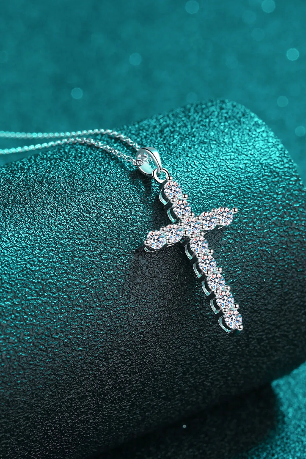 Adored 925 Sterling Silver Cross Moissanite Necklace sold by Gigi Laurent product image thumbnail 3