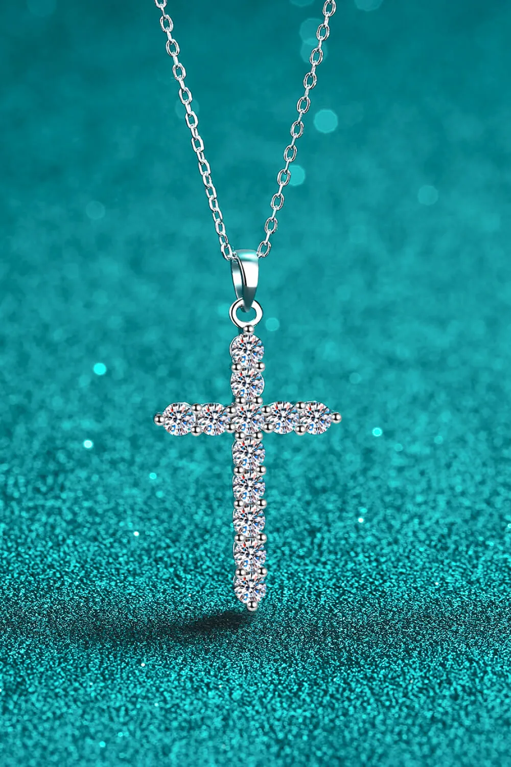 Adored 925 Sterling Silver Cross Moissanite Necklace sold by Gigi Laurent product image thumbnail 2