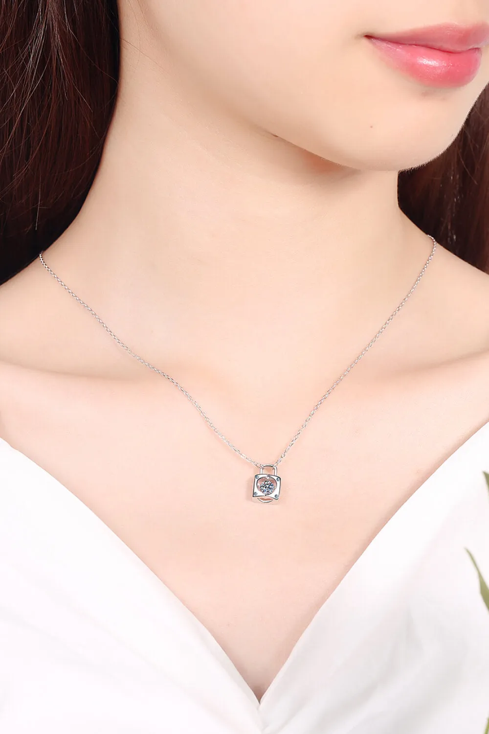 Adored Moissanite Lock Pendant Necklace sold by Gigi Laurent product image thumbnail 4