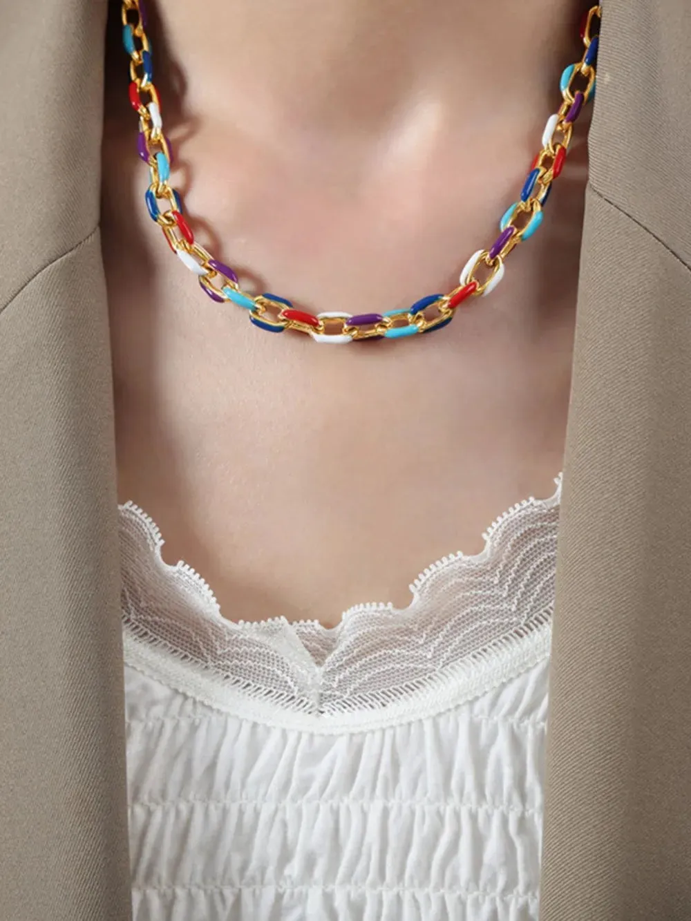 18K Gold-Plated Titanium Steel Necklace sold by Gigi Laurent product image thumbnail 2