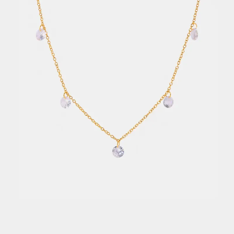 Stainless Steel Rhinestone Charm Necklace sold by Gigi Laurent