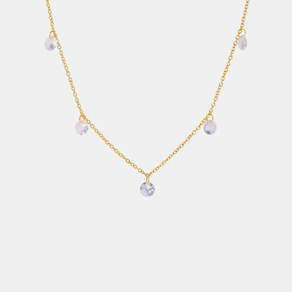 Stainless Steel Rhinestone Charm Necklace sold by Gigi Laurent