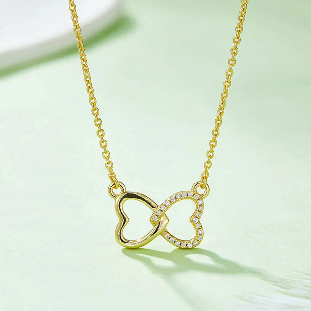Moissanite 925 Sterling Silver Heart Bow Necklace sold by Gigi Laurent product image thumbnail 2