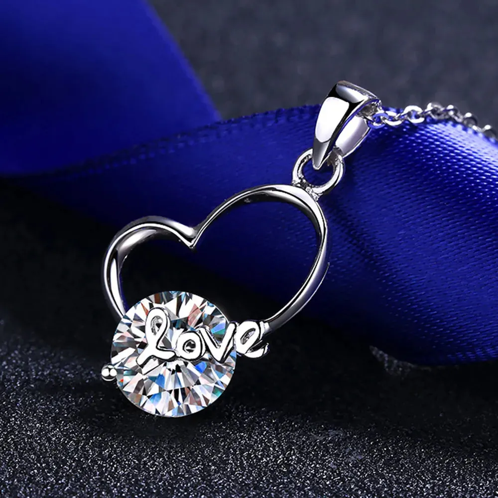 2 Carat Moissanite Heart 925 Sterling Silver Necklace sold by Gigi Laurent product image thumbnail 3