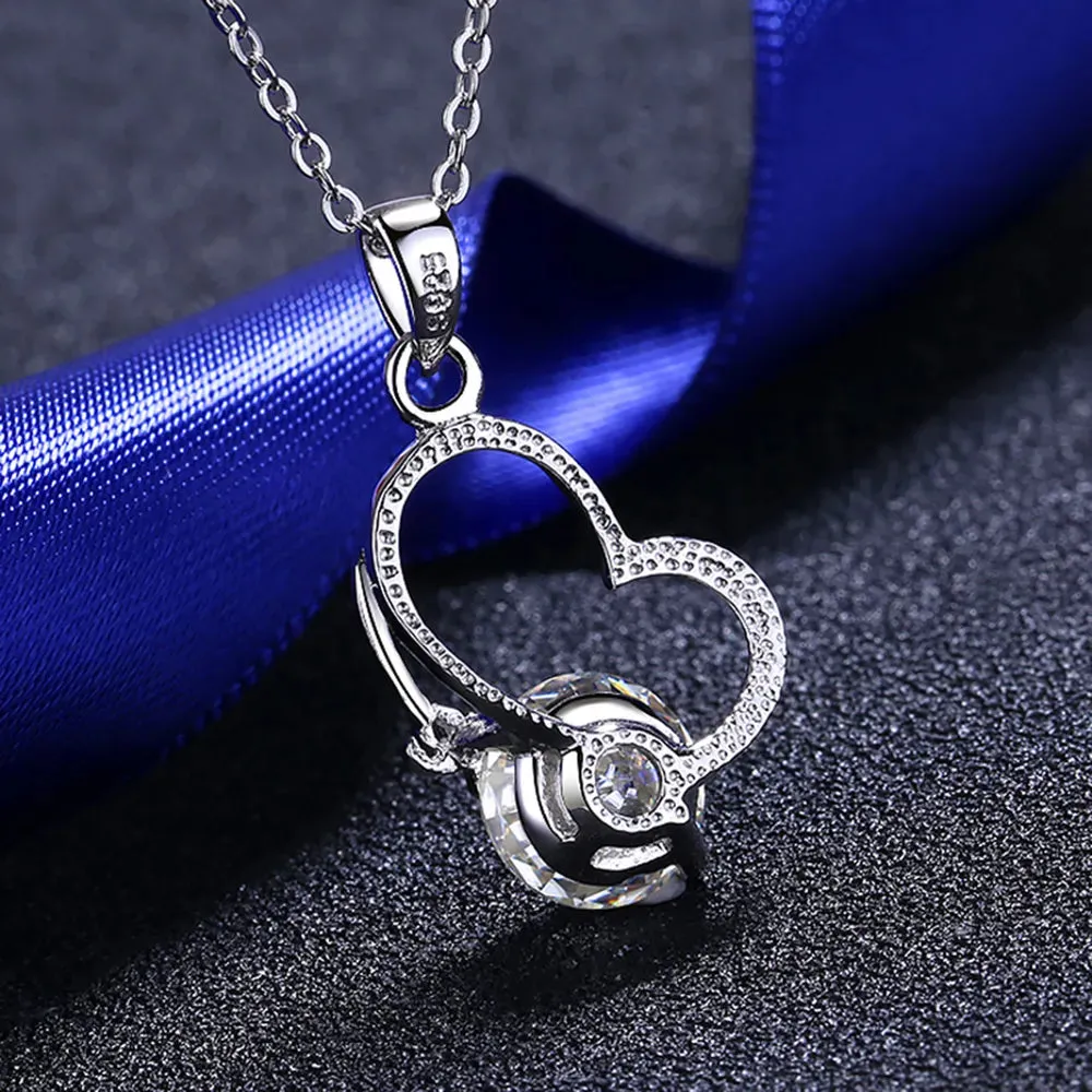 2 Carat Moissanite Heart 925 Sterling Silver Necklace sold by Gigi Laurent product image thumbnail 4