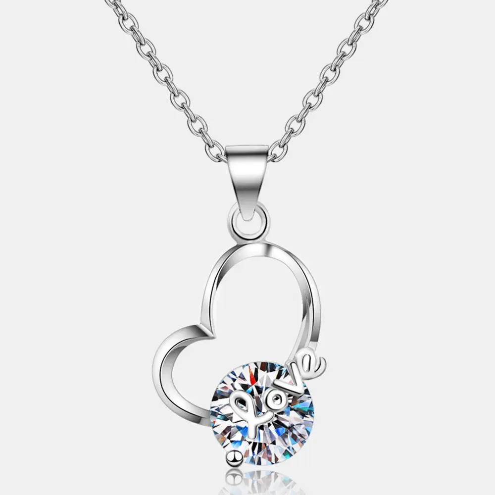 2 Carat Moissanite Heart 925 Sterling Silver Necklace sold by Gigi Laurent