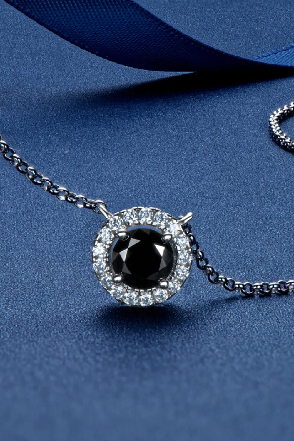 Two-Tone 1 Carat Moissanite Round Pendant Necklace sold by Gigi Laurent