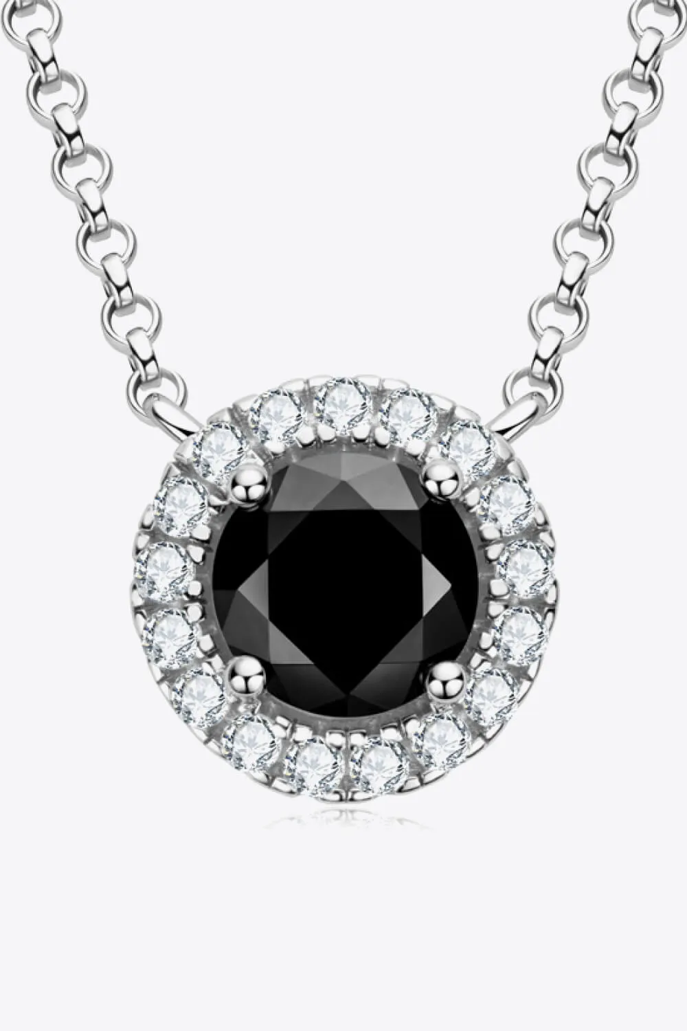 Two-Tone 1 Carat Moissanite Round Pendant Necklace sold by Gigi Laurent product image thumbnail 3