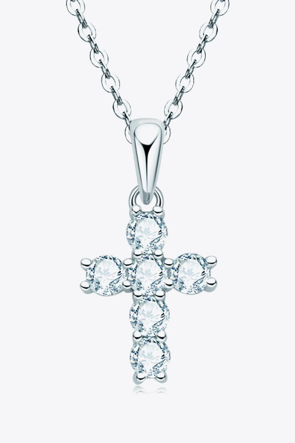 925 Sterling Silver Cross Moissanite Pendant Necklace sold by Gigi Laurent product image thumbnail 2