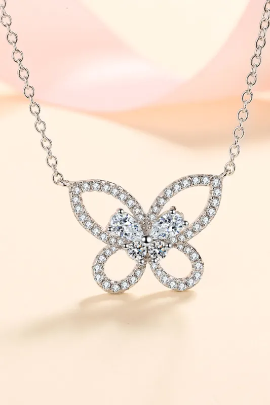 Moissanite Butterfly Pendant Necklace sold by Gigi Laurent