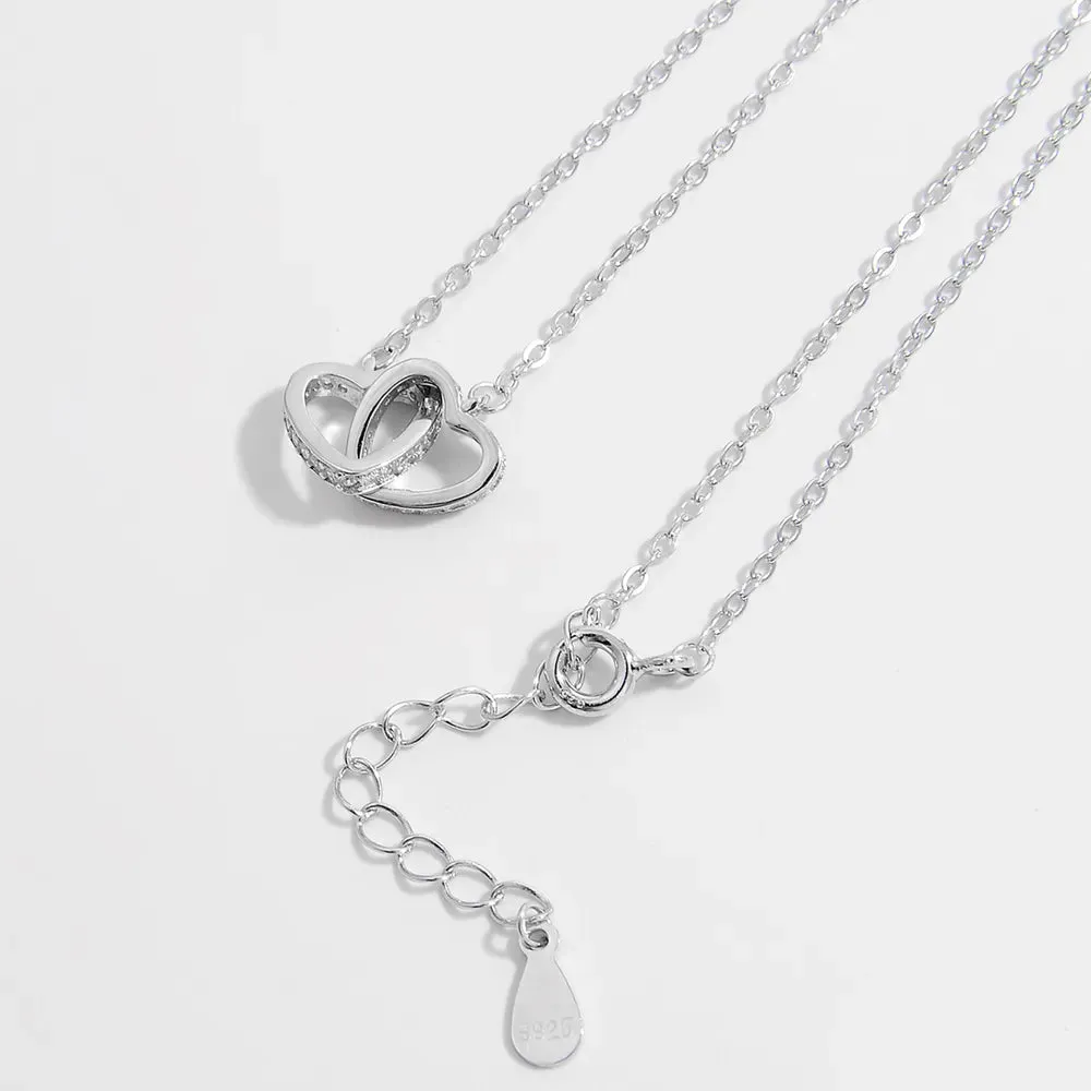925 Sterling Silver Inlaid Zircon Heart Necklace sold by Gigi Laurent product image thumbnail 2