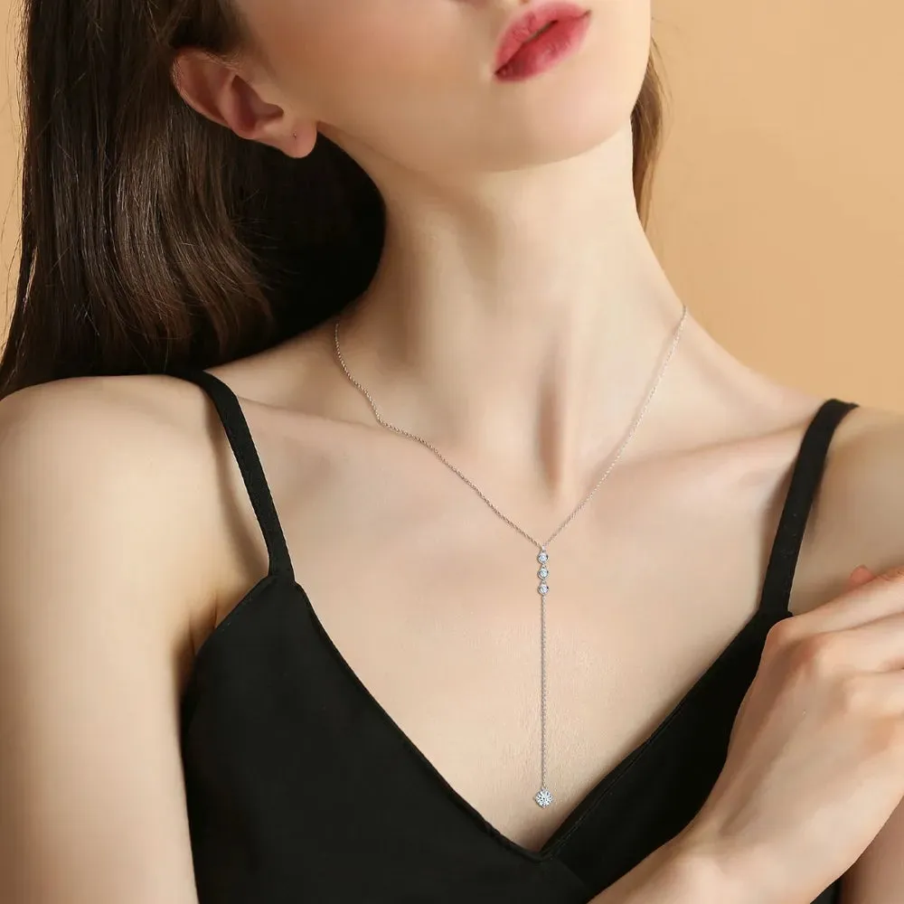 1.3 Carat Moissanite 925 Sterling Silver Drop Necklace sold by Gigi Laurent product image thumbnail 2
