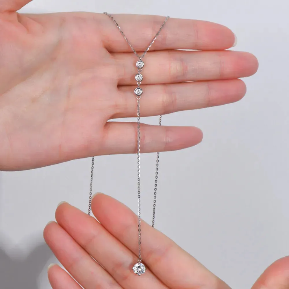 1.3 Carat Moissanite 925 Sterling Silver Drop Necklace sold by Gigi Laurent product image thumbnail 4