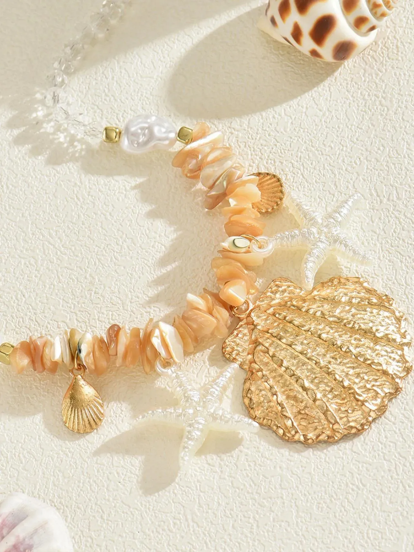 18K Gold-Plated Beach Shell Starfish Pendant Necklace sold by Gigi Laurent product image thumbnail 3