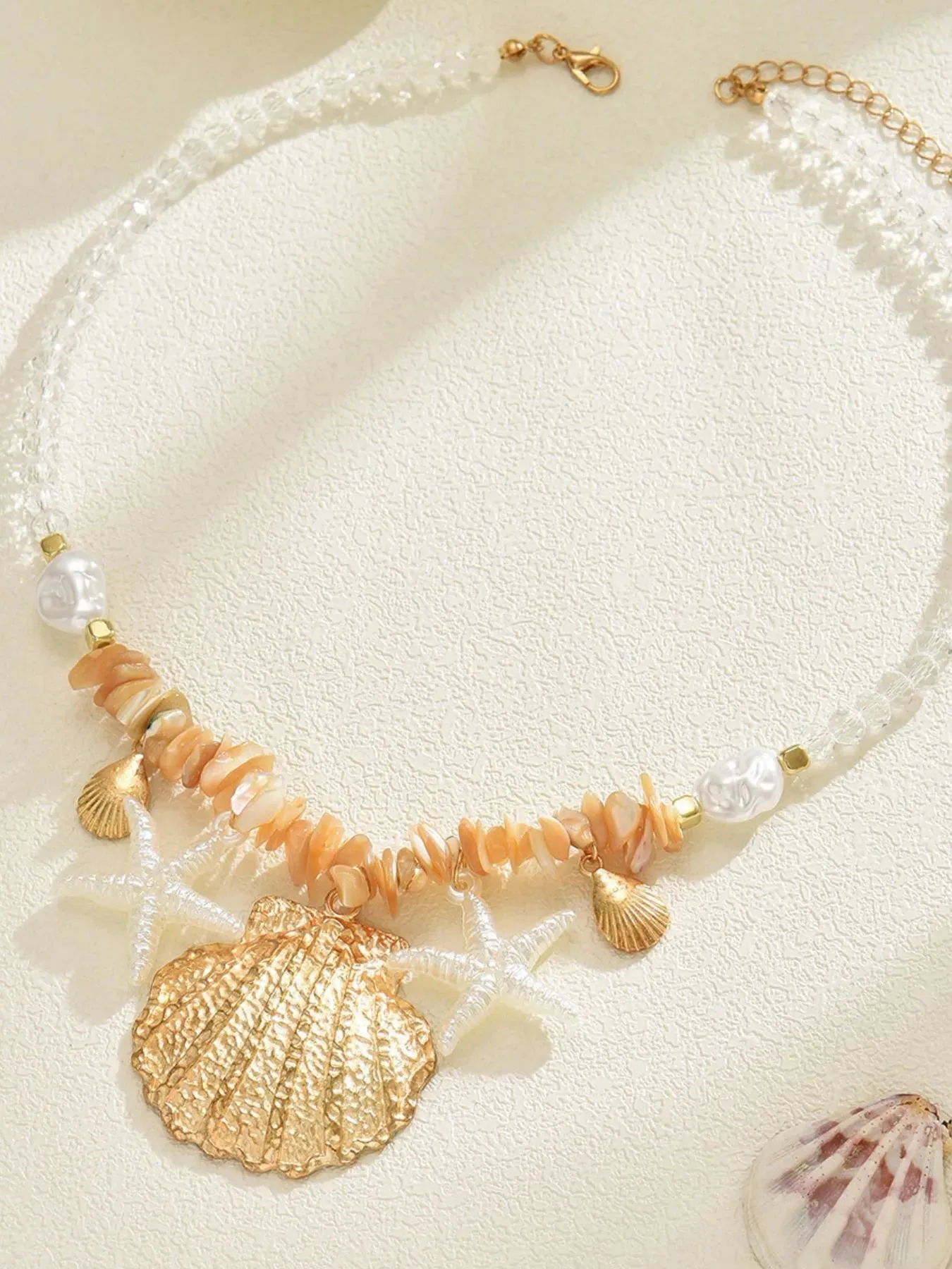 18K Gold-Plated Beach Shell Starfish Pendant Necklace sold by Gigi Laurent product image thumbnail 4