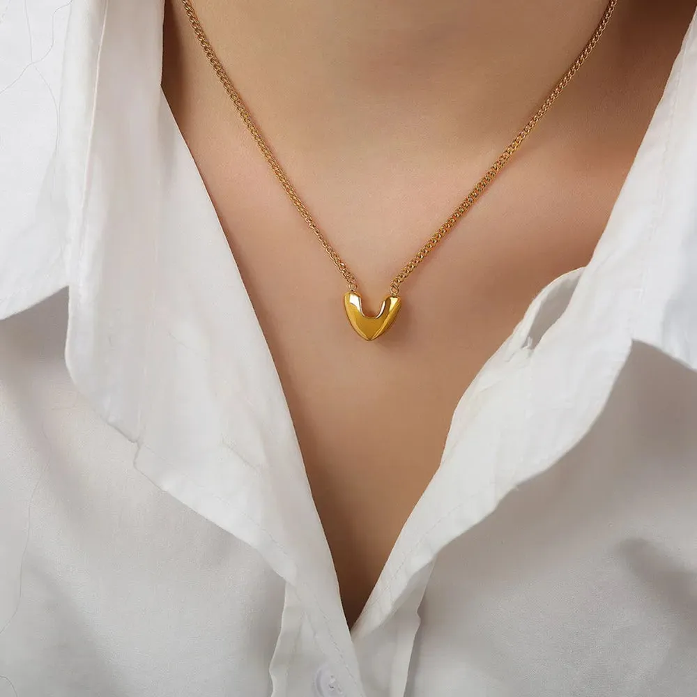 Gold-Plated Heart Pendant Necklace sold by Gigi Laurent