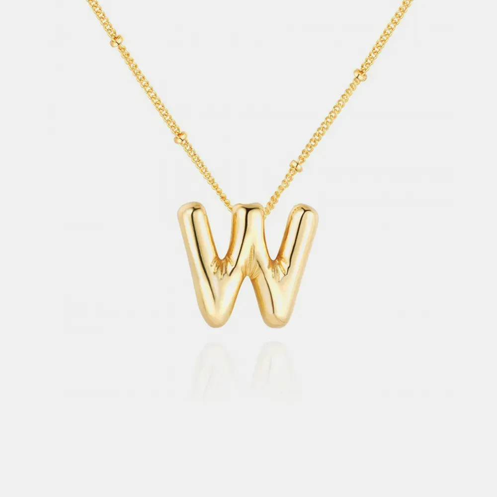 Gold-Plated Bubble Initial Necklace sold by Gigi Laurent product image thumbnail 4