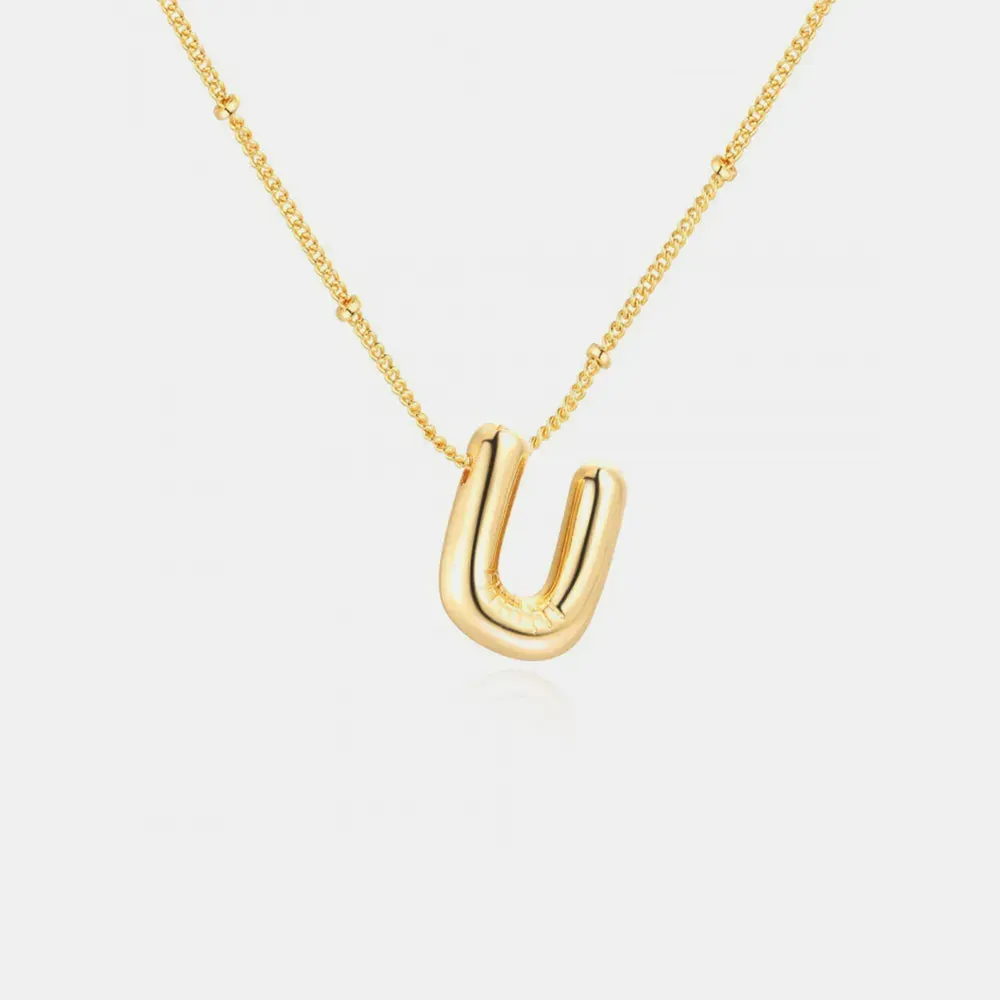 Gold-Plated Bubble Initial Necklace sold by Gigi Laurent product image thumbnail 2