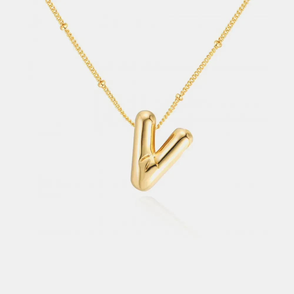 Gold-Plated Bubble Initial Necklace sold by Gigi Laurent product image thumbnail 3