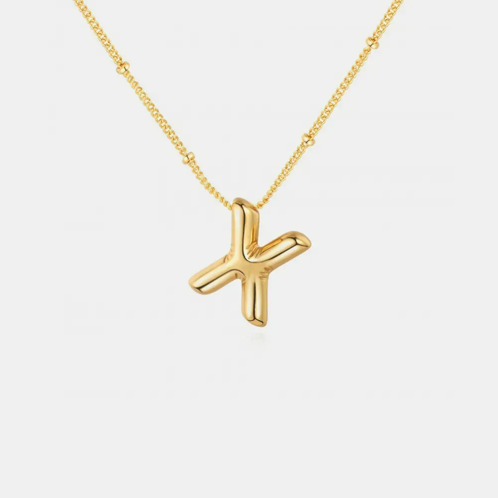 Gold-Plated Bubble Initial Necklace sold by Gigi Laurent product image thumbnail 5