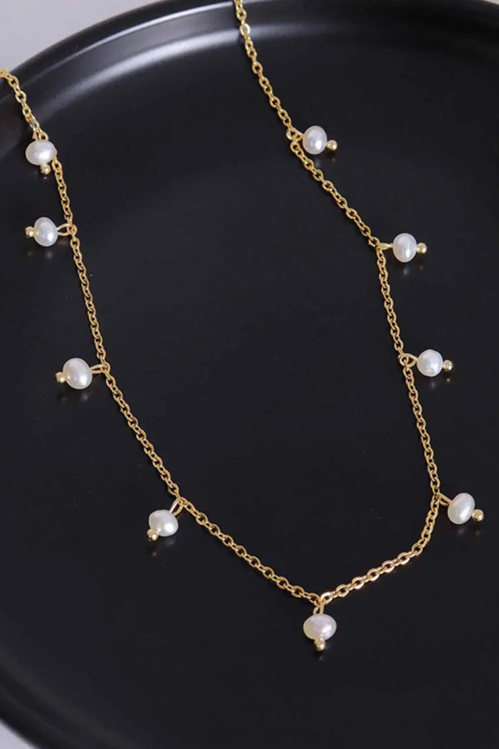 18K Gold-Plated Titanium Steel Pearl Necklace sold by Gigi Laurent product image thumbnail 5