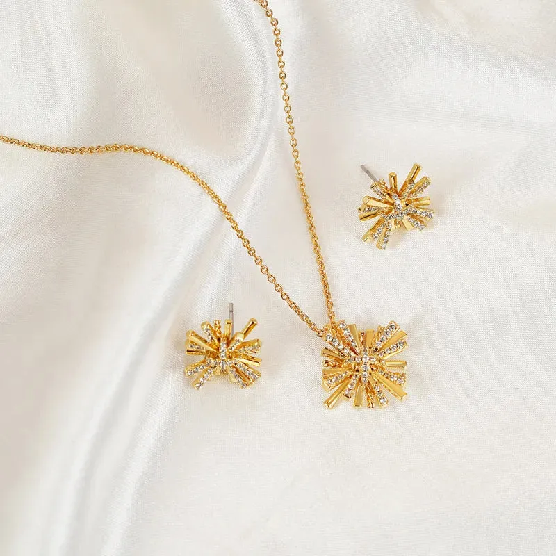Starburst Gold-Plated Earrings and Necklace Set sold by Gigi Laurent product image thumbnail 4