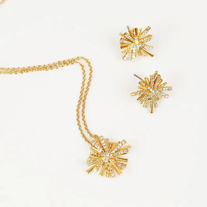Starburst Gold-Plated Earrings and Necklace Set sold by Gigi Laurent product image thumbnail 5