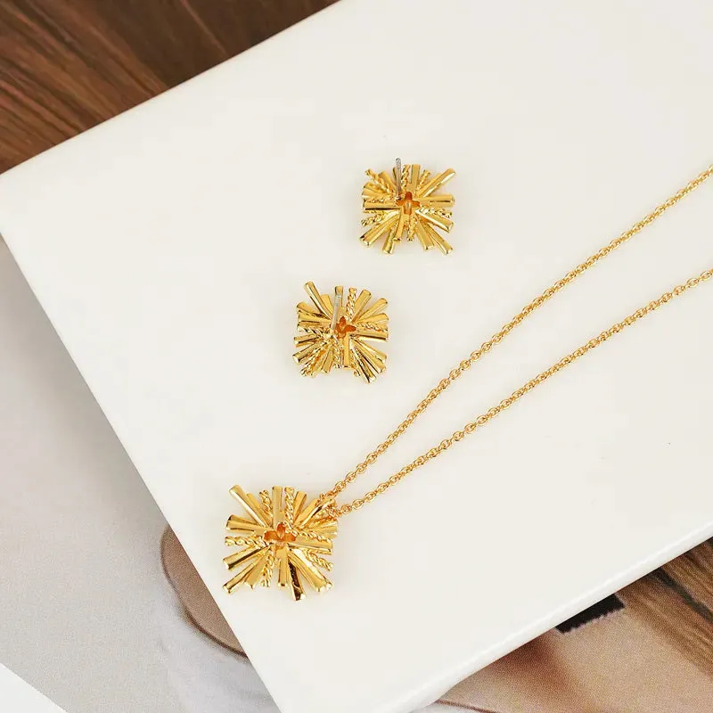 Starburst Gold-Plated Earrings and Necklace Set sold by Gigi Laurent product image thumbnail 3