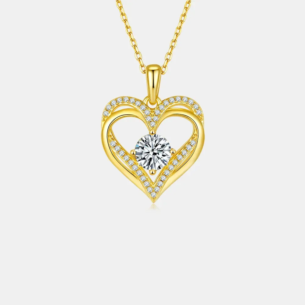 1.2 Carat Moissanite 925 Sterling Silver Heart Necklace sold by Gigi Laurent product image thumbnail 3