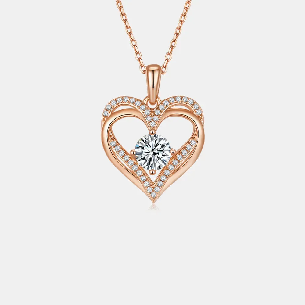 1.2 Carat Moissanite 925 Sterling Silver Heart Necklace sold by Gigi Laurent product image thumbnail 5
