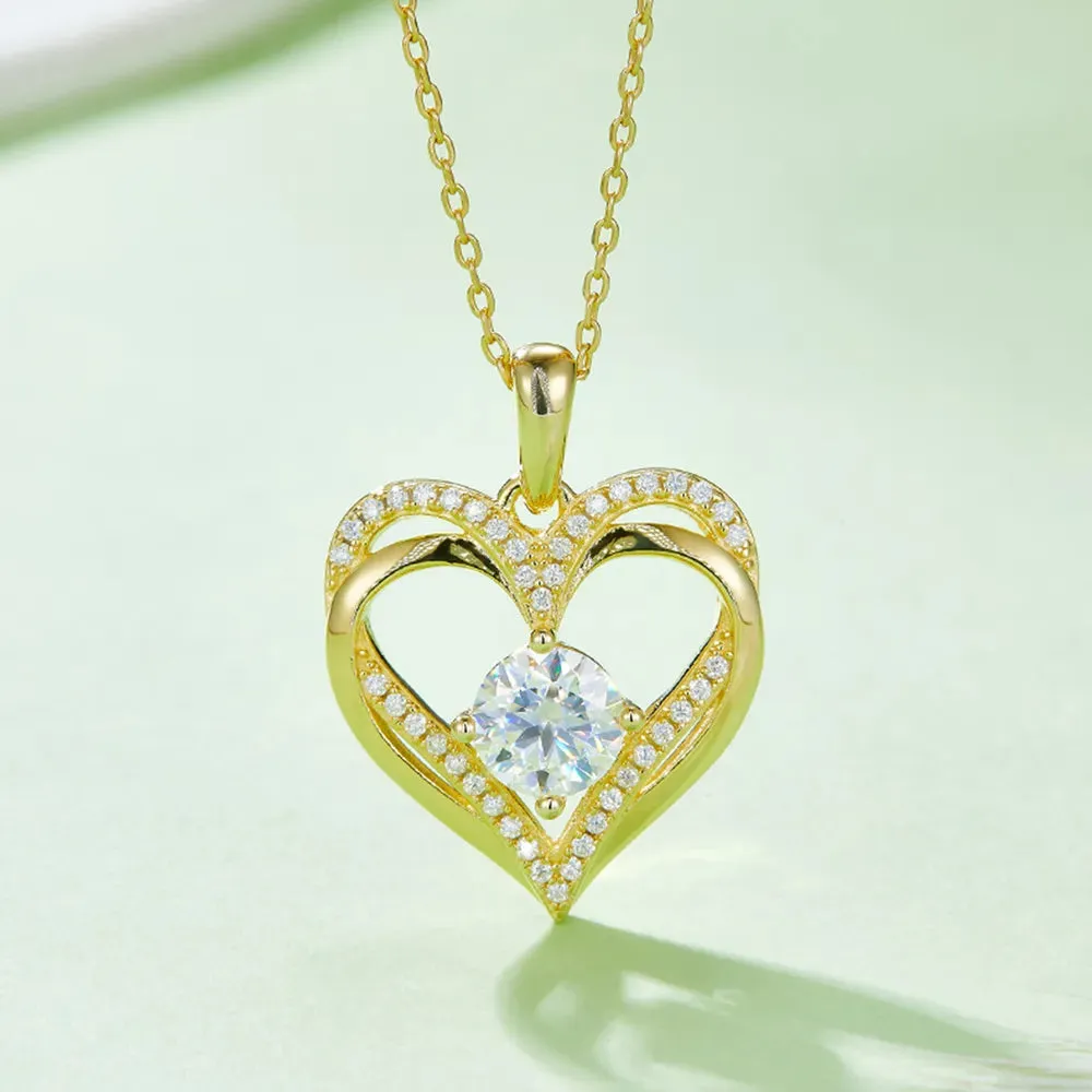 1.2 Carat Moissanite 925 Sterling Silver Heart Necklace sold by Gigi Laurent product image thumbnail 2