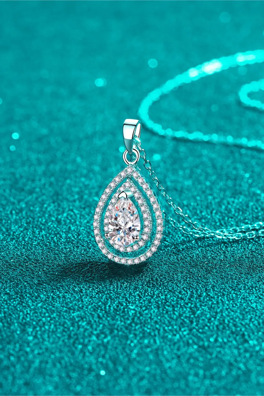1 Carat Moissanite Teardrop Pendant Necklace sold by Gigi Laurent product image thumbnail 4