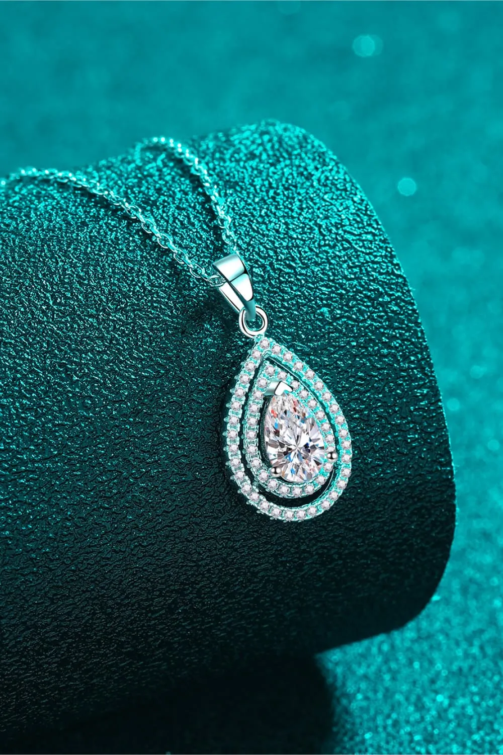 1 Carat Moissanite Teardrop Pendant Necklace sold by Gigi Laurent product image thumbnail 5