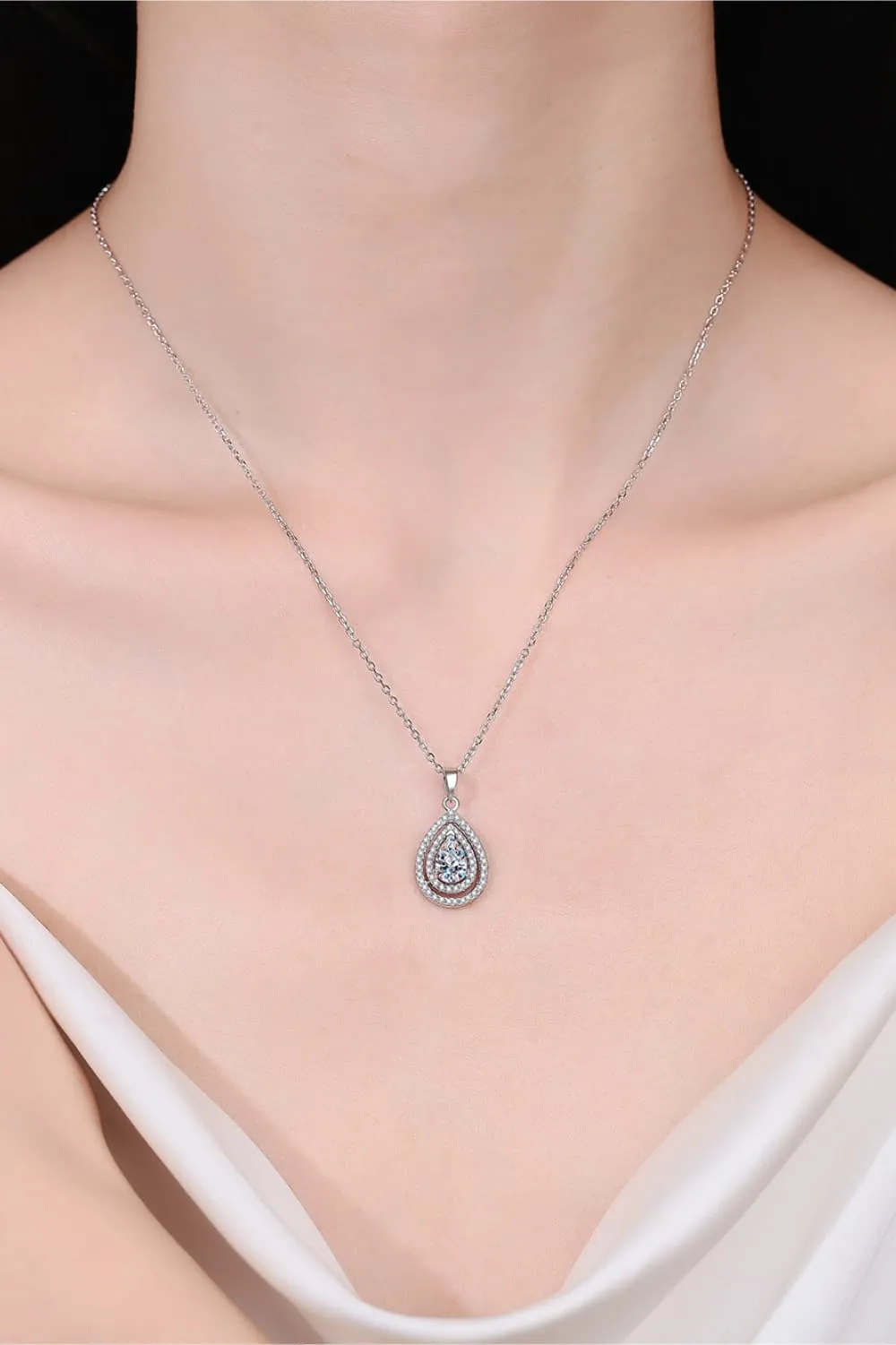 1 Carat Moissanite Teardrop Pendant Necklace sold by Gigi Laurent product image thumbnail 2