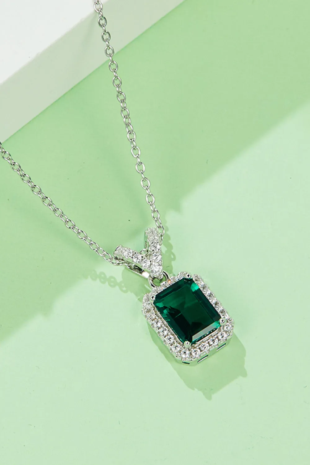 Adored 1.25 Carat Lab-Grown Emerald Pendant Necklace sold by Gigi Laurent product image thumbnail 4