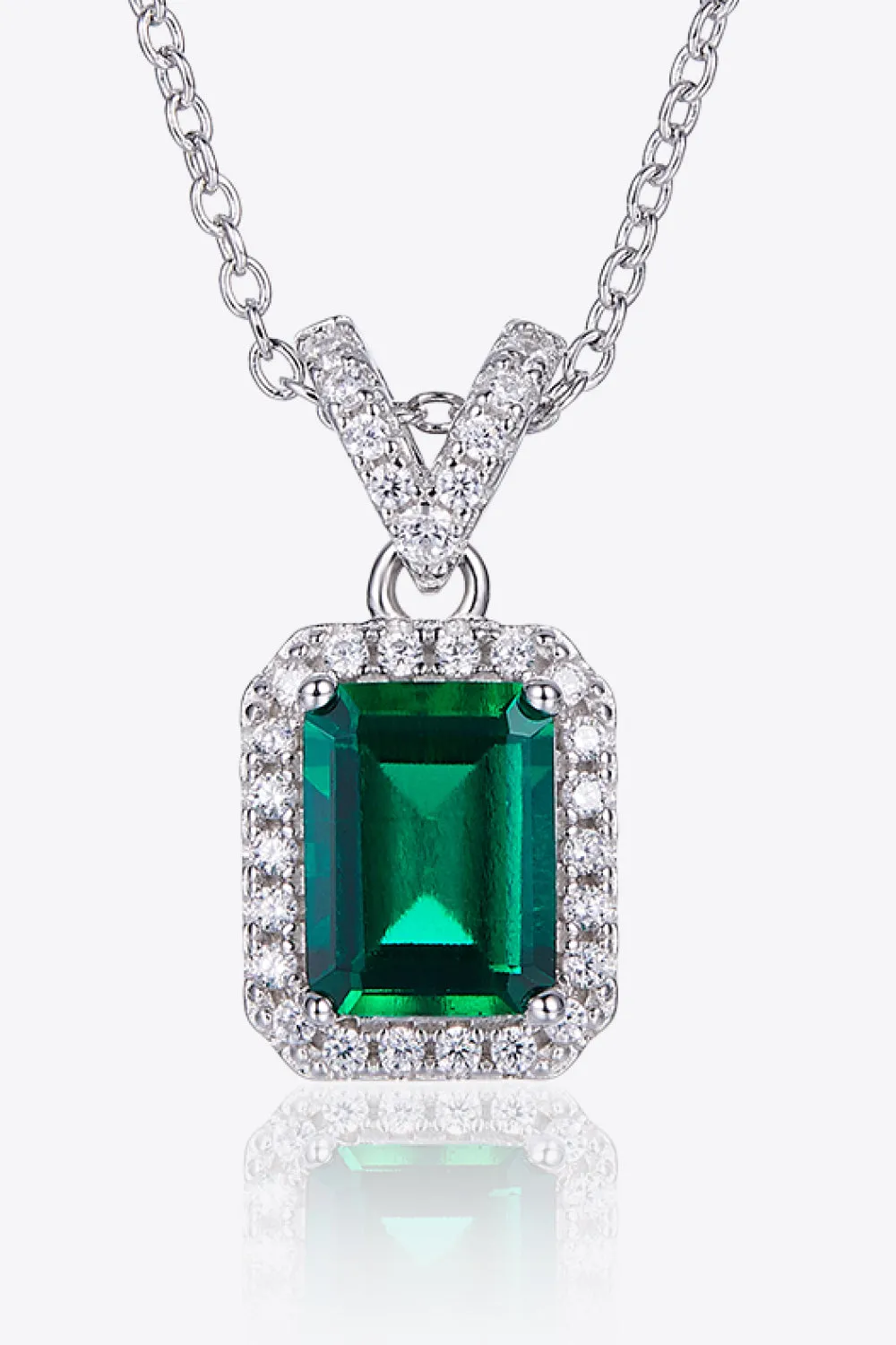 Adored 1.25 Carat Lab-Grown Emerald Pendant Necklace sold by Gigi Laurent product image thumbnail 2
