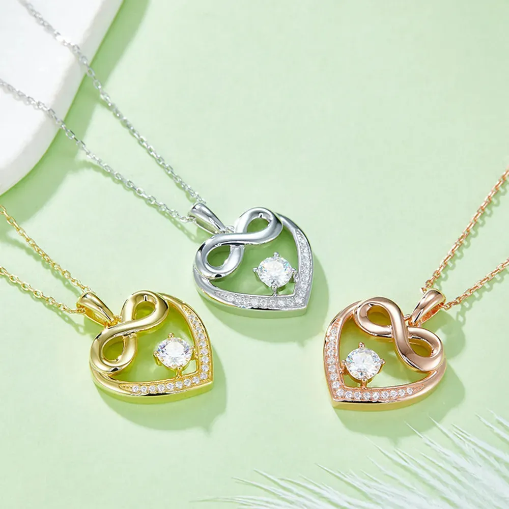 Moissanite 925 Sterling Silver Heart Necklace sold by Gigi Laurent