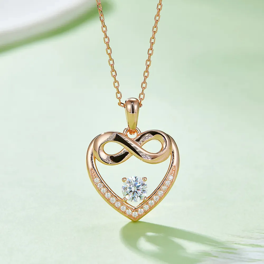 Moissanite 925 Sterling Silver Heart Necklace sold by Gigi Laurent product image thumbnail 4