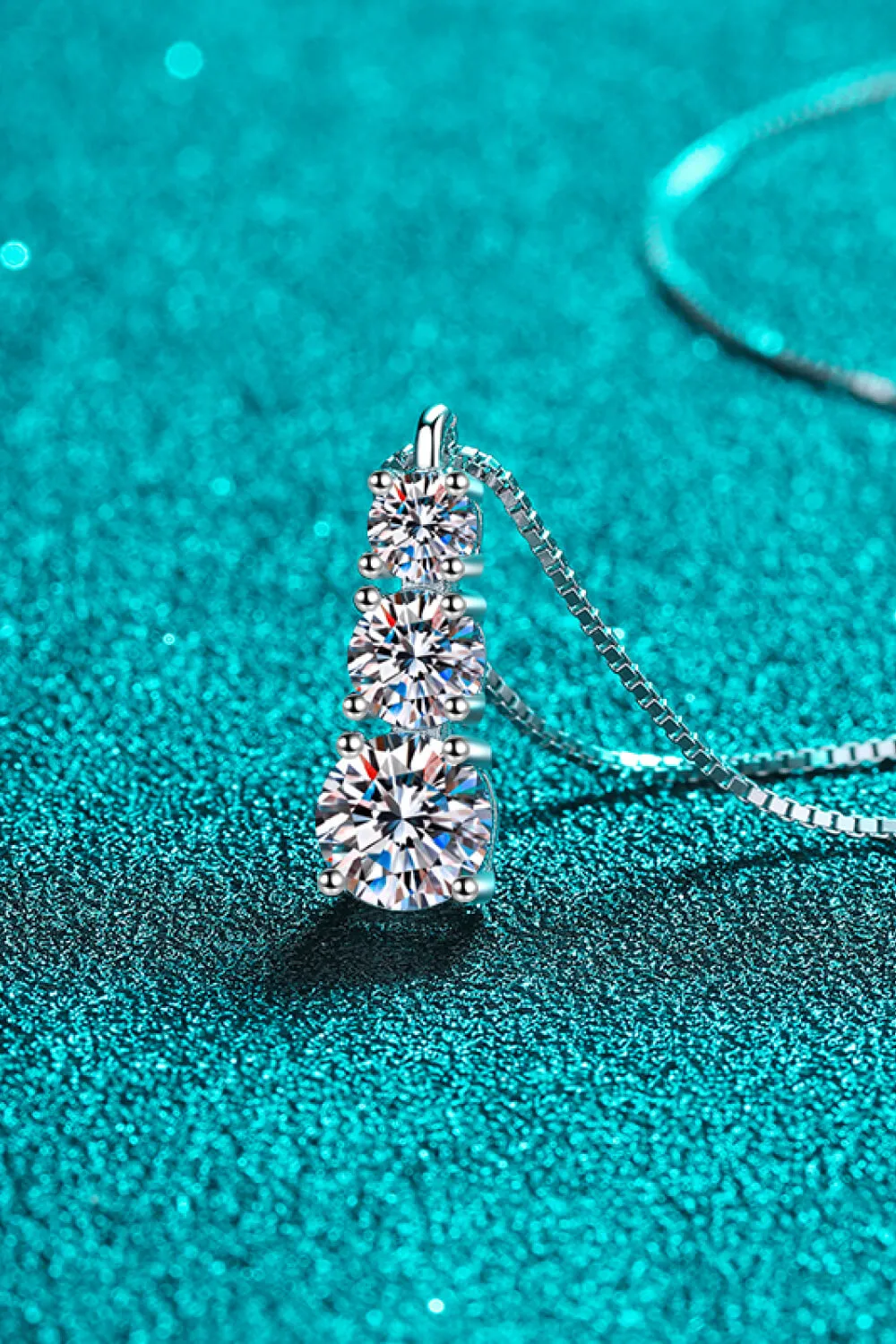 Moissanite Triple-Pendant Necklace sold by Gigi Laurent product image thumbnail 4