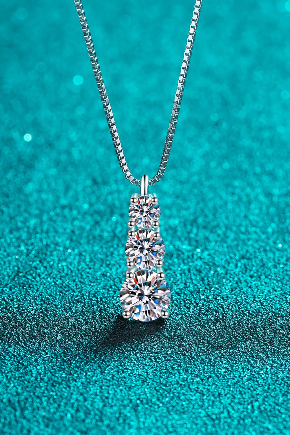 Moissanite Triple-Pendant Necklace sold by Gigi Laurent product image thumbnail 3
