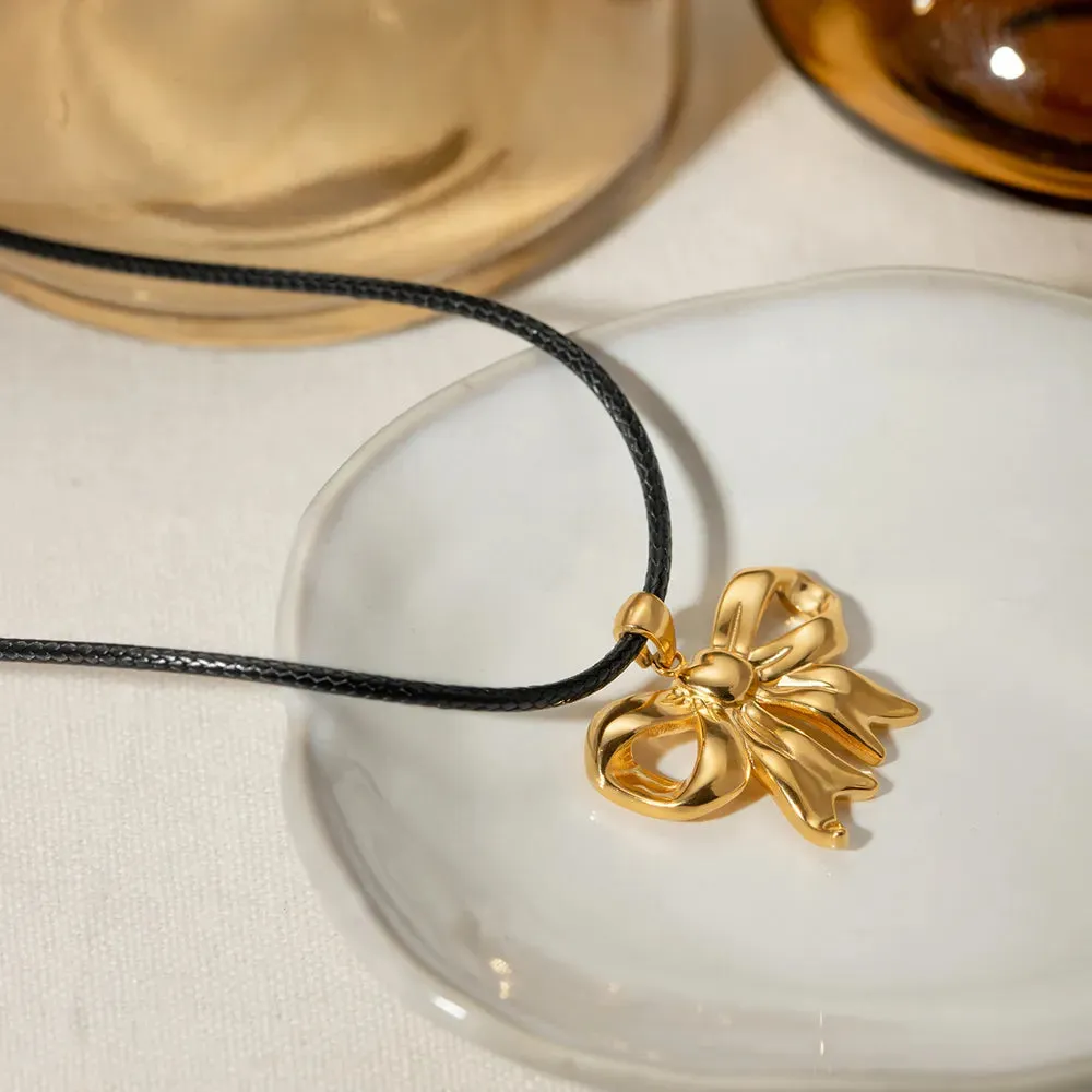 18K Gold-Plated Bow Pendant Necklace sold by Gigi Laurent product image thumbnail 2